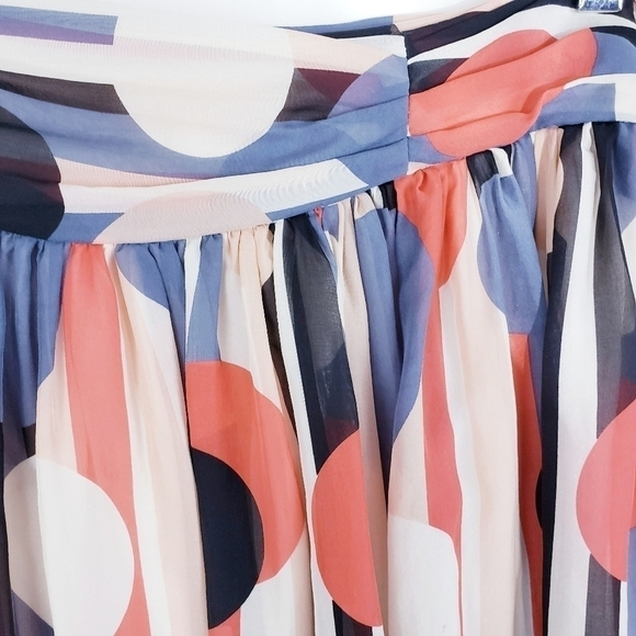 J. Peterman  100% Silk Polka Dot Print Full Skirt Size‎ 6 Lined - Picture 4 of 8